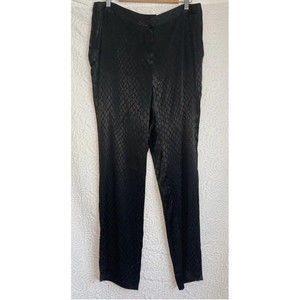 Alfani NWT Womens safari Metallic Black Shiny print comfort Dress Pants Size 12